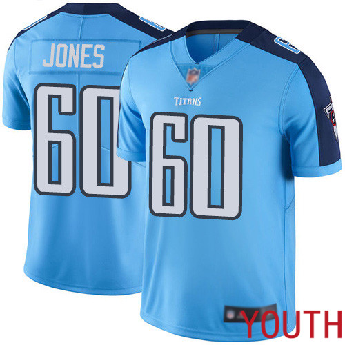 Tennessee Titans Limited Light Blue Youth Ben Jones Jersey NFL Football 60 Rush Vapor Untouchable
